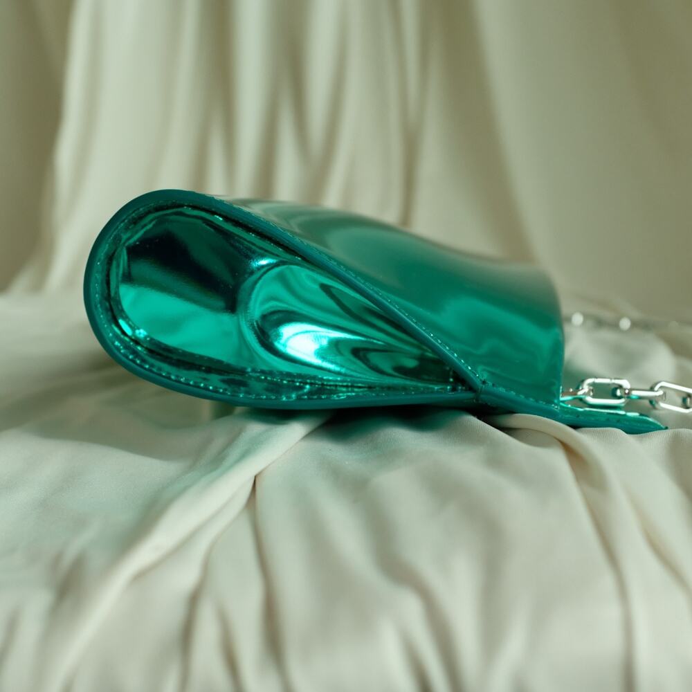Christian Louboutin Loubitwist Iceberg Specchio Bag - Green Metallic, NWT - Picture 6 of 11
